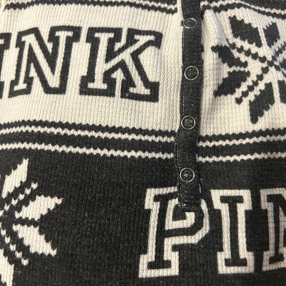 VS PINK Holiday Sleep Dress Shirt Fair Isle Large - Picture 10 of 10